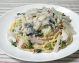 大根とカリカリ梅の豆乳パスタ♪作り方5写真