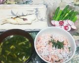 タラコと大葉の混ぜご飯～しらすのせ～❇作り方2写真