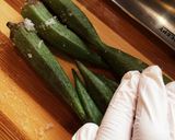 レンジde蒸し鶏とオクラの辛子醤油和え♡作り方5写真