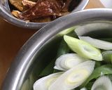 ネギと鮭、ポルチーニのクリームパスタ作り方1写真