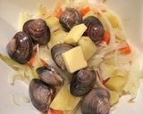 蛤と野菜で♡ほっこり味噌ミルクスープ作り方4写真