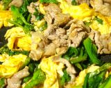 超簡単！菜の花と豚肉のウマウマ中華卵炒め作り方4写真