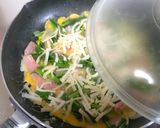 菜の花とベーコン☆ピザ風たまご焼き作り方7写真