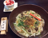 水菜とお揚げのきしめんうどん作り方5写真
