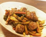 簡単!肉団子のケチャップ炒め作り方6写真