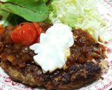 お麸でジューシー！玉葱多目♥ハンバーグ♪作り方9写真