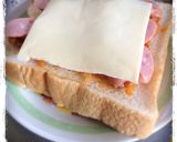 朝食に♪ミートソースでピザトースト風♪作り方3写真