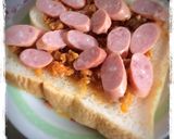 朝食に♪ミートソースでピザトースト風♪作り方2写真