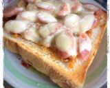 朝食に♪ミートソースでピザトースト風♪作り方4写真