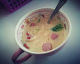 餃子の皮で！豆乳スープの生パスタ作り方3写真