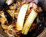 お砂糖なしで。鶏皮と砂肝の醤油煮。作り方5写真