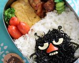 キャラ弁☆ひじきの煮物でスティンキー作り方3写真