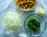 コーンと野菜の炒め（お弁当のすき間）作り方1写真