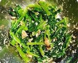 春の一品♪ かき菜とささみの明太子和え作り方3写真