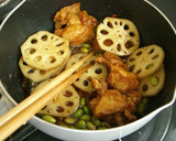 簡単♪鶏の唐揚げとれんこんの甘辛煮♪作り方3写真