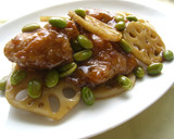 簡単♪鶏の唐揚げとれんこんの甘辛煮♪作り方4写真