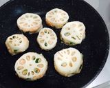 鶏つくねのレンコンはさみ焼き作り方4写真