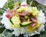 大人のおにぎらず、生ハムサラダ。作り方1写真