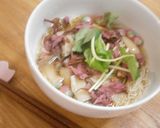 花冷えの候に✿桜の塩漬けでお花見そうめん作り方6写真