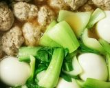 鶏だんごとゆで卵とチンゲン菜のあんかけ作り方4写真