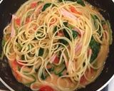 ほうれん草のトマトクリームパスタ作り方5写真