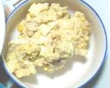 朝ご飯／お粥と切干大根と卵サラダと牛乳作り方3写真