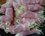 千切りキャベツの豚肉巻き☆照り焼き味作り方2写真
