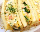 糖質オフ☆高野豆腐パンでマヨ鮭たまサンド作り方6写真