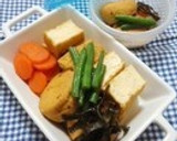 厚揚げとしかくまめのごま炊き作り方3写真