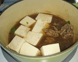 簡単★春菊入り肉豆腐作り方4写真