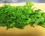 わさび菜のサラダ、ベーコンドレッシングで作り方1写真