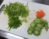 ピーマン入り千切り野菜のグリーンサラダ作り方1写真