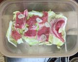 電子レンジでキャベツと豚肉の蒸し物作り方2写真