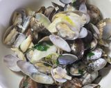 アサリのアヒージョ：白ワイン蒸しのパスタ作り方16写真