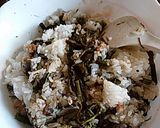 わらびと海老のもぶりご飯作り方5写真
