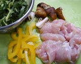 簡単！むね肉と春菊の胡麻醬油和え作り方1写真