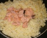 今朝の鮭の塩焼きで鮭チャーハン作り方4写真