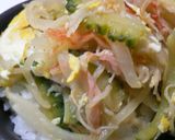 ゴヤカニ飯（ゴーヤチャンプルのっけご飯）作り方4写真