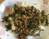 お手軽スタミナ満点ニラとひき肉の辛辛丼作り方6写真