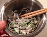 いかなごと牛蒡、セロリの葉っぱのかき揚げ作り方2写真