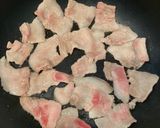 豚バラと春菊のサッと炒め作り方3写真