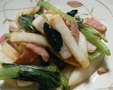 蕪と青菜とハムの炒め物作り方11写真