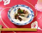 豚肉としば漬けの簡単レンジあえ作り方3写真
