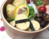お弁当に海苔帯おめかし卵焼き作り方3写真