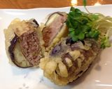 熱々！ジュワッと茄子の肉団子はさみ揚げ作り方9写真