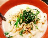 簡単!おいしい!胡麻香る梅しそ豆乳うどん作り方6写真