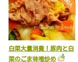白菜大量消費！豚肉と白菜のごま味噌炒め作り方17写真