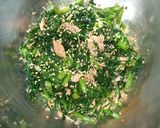 春菊とツナ缶のごま和え♪コチュジャン作り方6写真