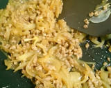 玉ねぎと豚挽き肉の甘辛炒め丼作り方5写真