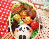キャラ弁＊簡単♪パンダちゃんおにぎり弁当作り方5写真